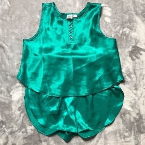 Adam & Eve Vintage 2 Piece Tank & Petal Shorts Pajama Lounge Set Size Medium